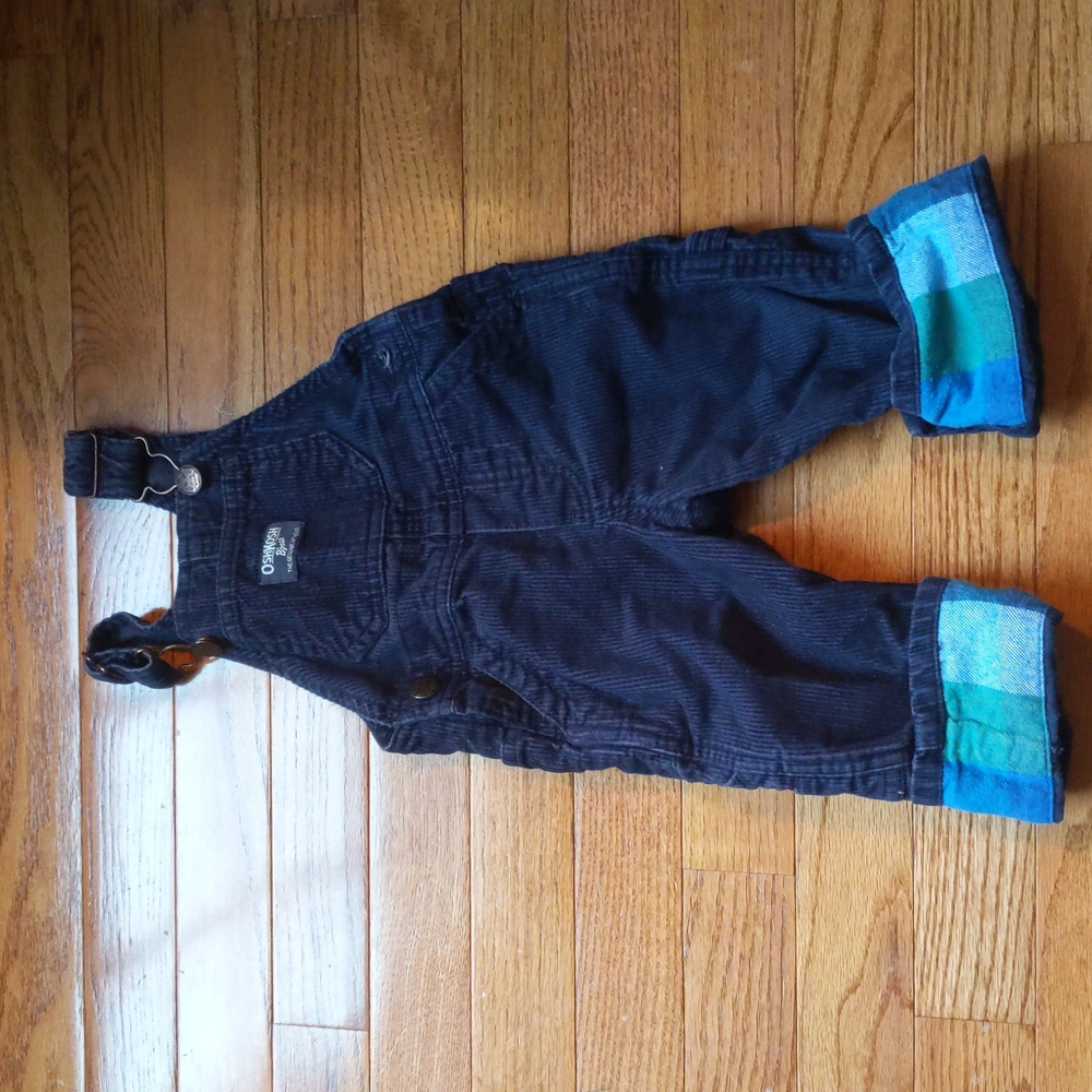 OshKosh | corduroy overalls with plaid cuff